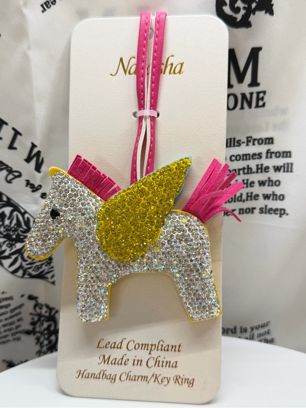 NWT Natasha Couture Sparkle Unicorn Bag Charm